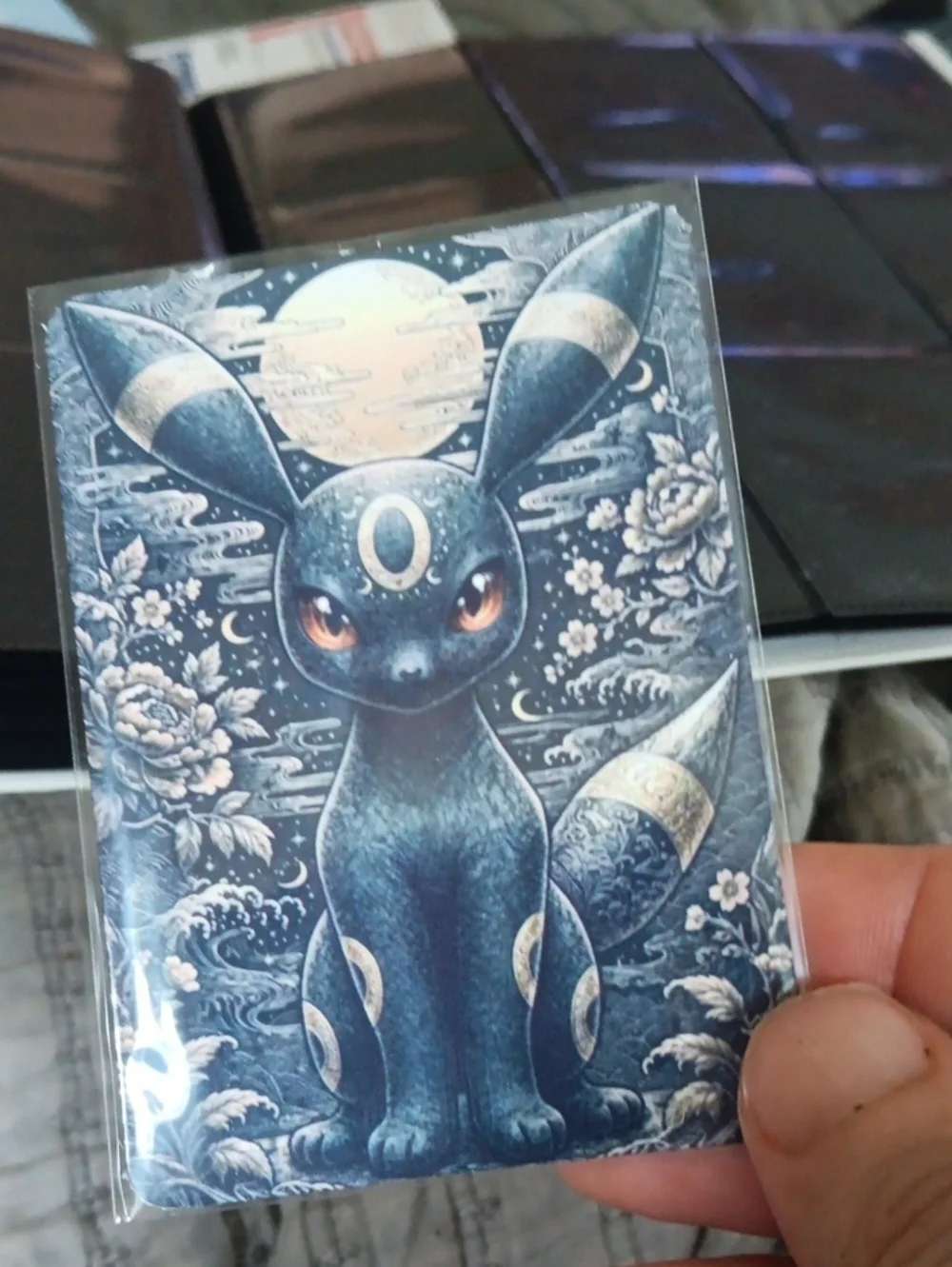 Moonlit Umbreon Art Print — Dark Blue Decorative Wall Art